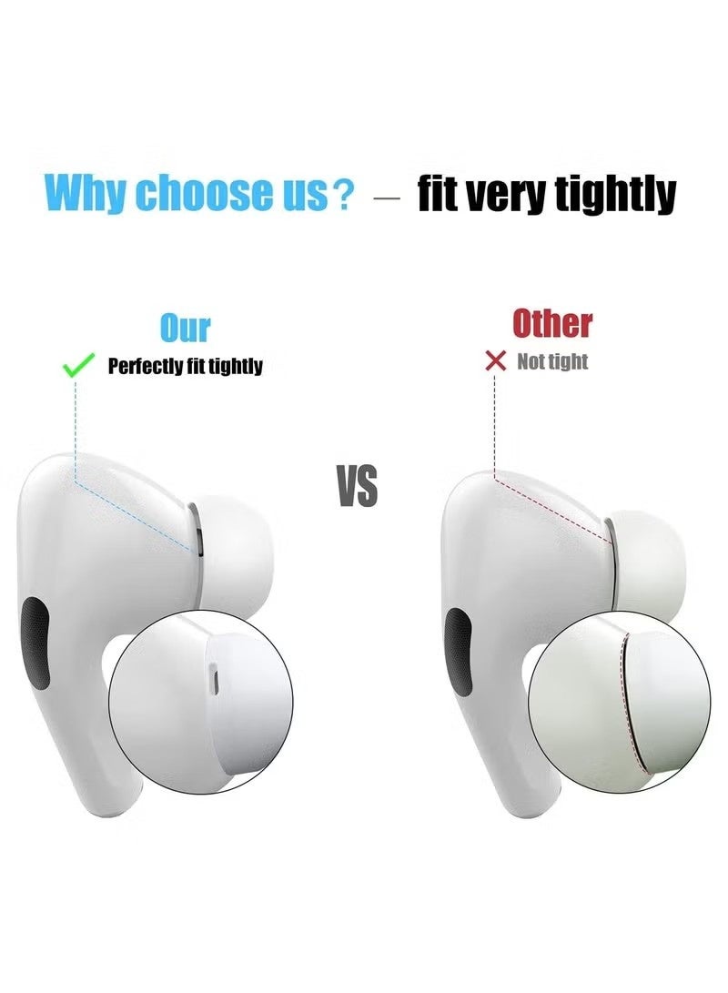 [3 أزواج] أطراف أذن بديلة لسماعات AirPods Pro و AirPods Pro 2 (صغير/متوسط/كبير) مع فتحات لتقليل الضوضاء، أطراف أذن سيليكونية مع شبكة غبار + قلم تنظيف - Image 4